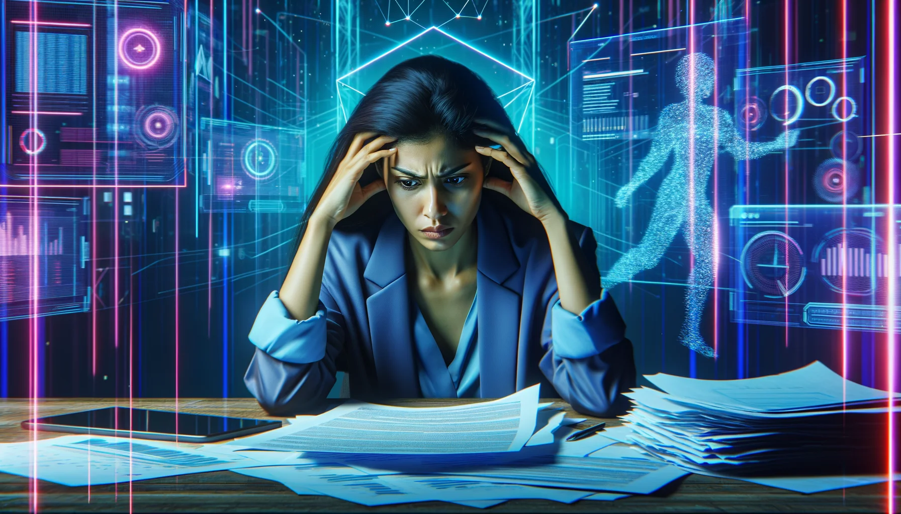 AI efficiency HVAC: 5 Essential Tips to Save 20 Hours 3 AI efficiency HVAC - Frustrated business owner with paperwork