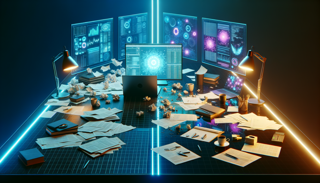 Job lifecycle management - Hero: Split-screen chaos vs calm organized workspace