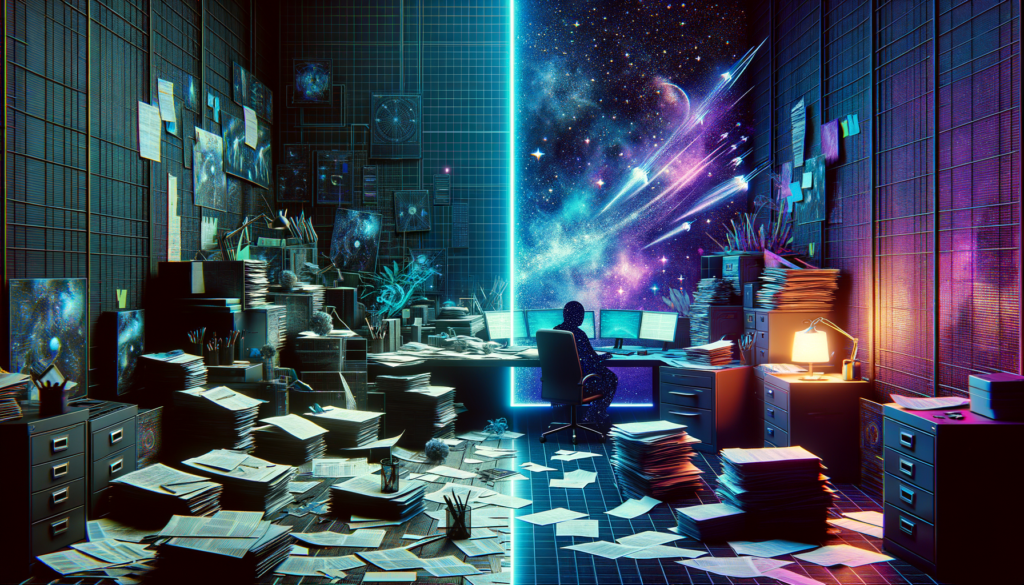 Mobile field service - Hero: Split-screen chaos vs calm organized workspace