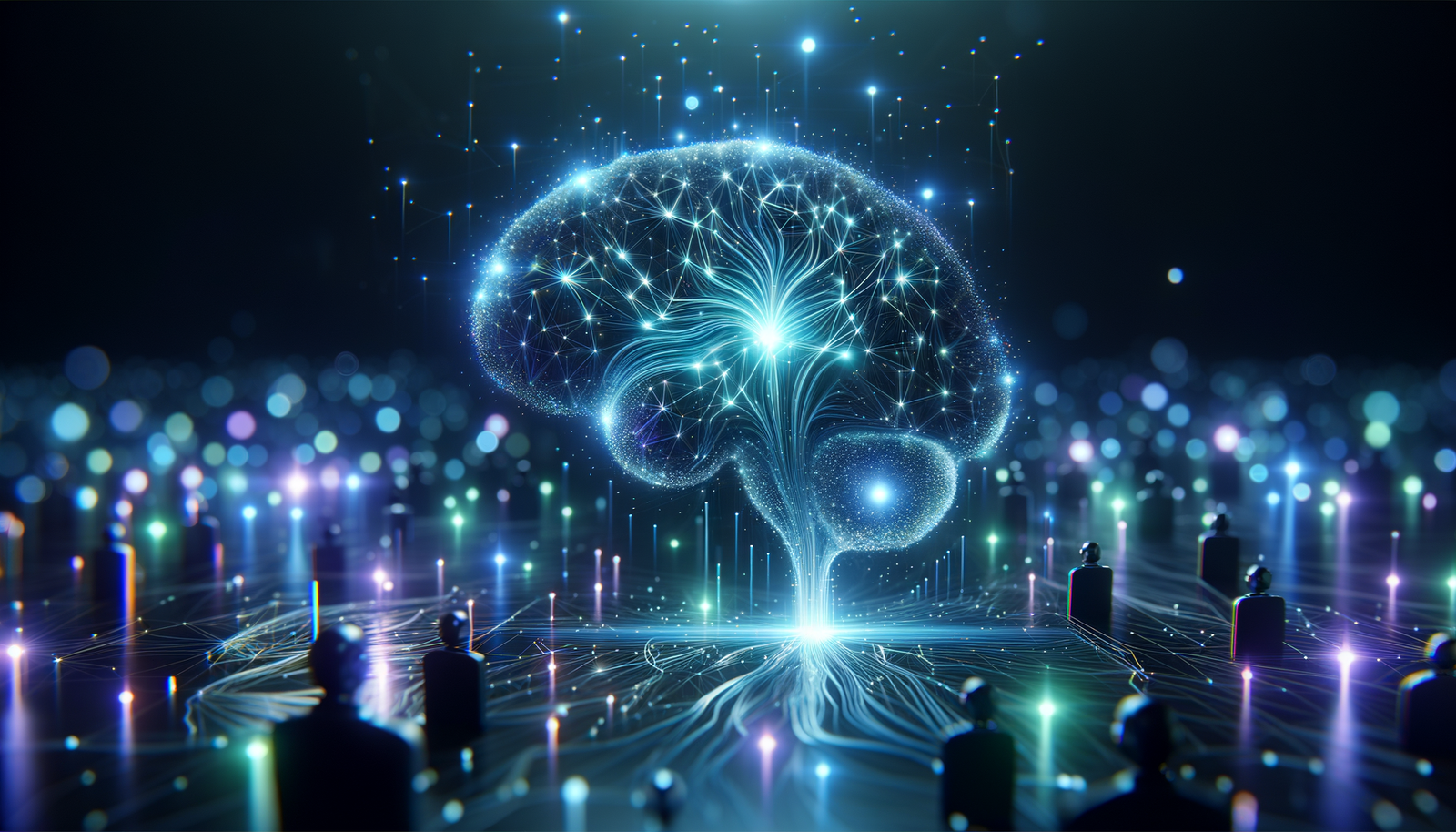 Mobile field service - AI brain neural network visualization