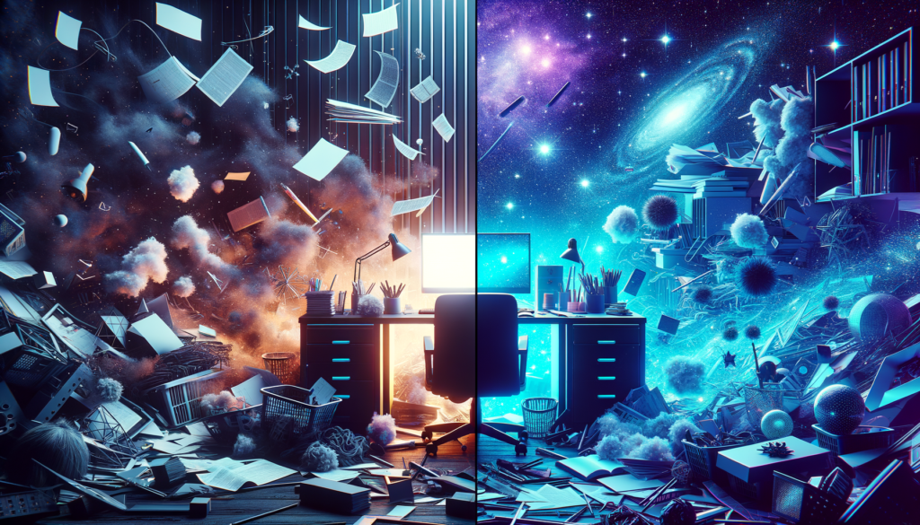 Free small business owners - Hero: Split-screen chaos vs calm organized workspace