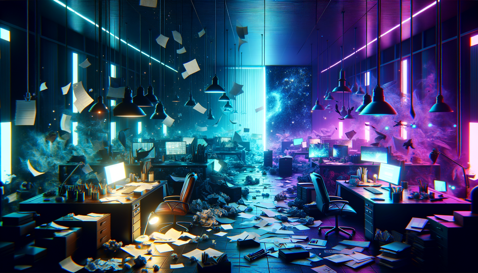 Mobile Business Management App for Tradesmen 2 Mobile business management - Hero: Split-screen chaos vs calm organized workspace