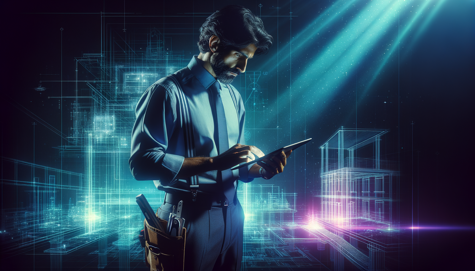 AI Time-Saving Contractors: Save 20 Hours Weekly 7 AI time-saving contractors - Professional contractor using tablet on job site