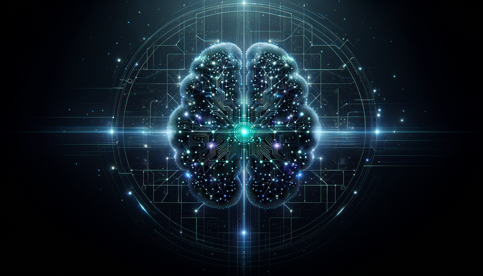 Multiple business tools - AI brain neural network visualization