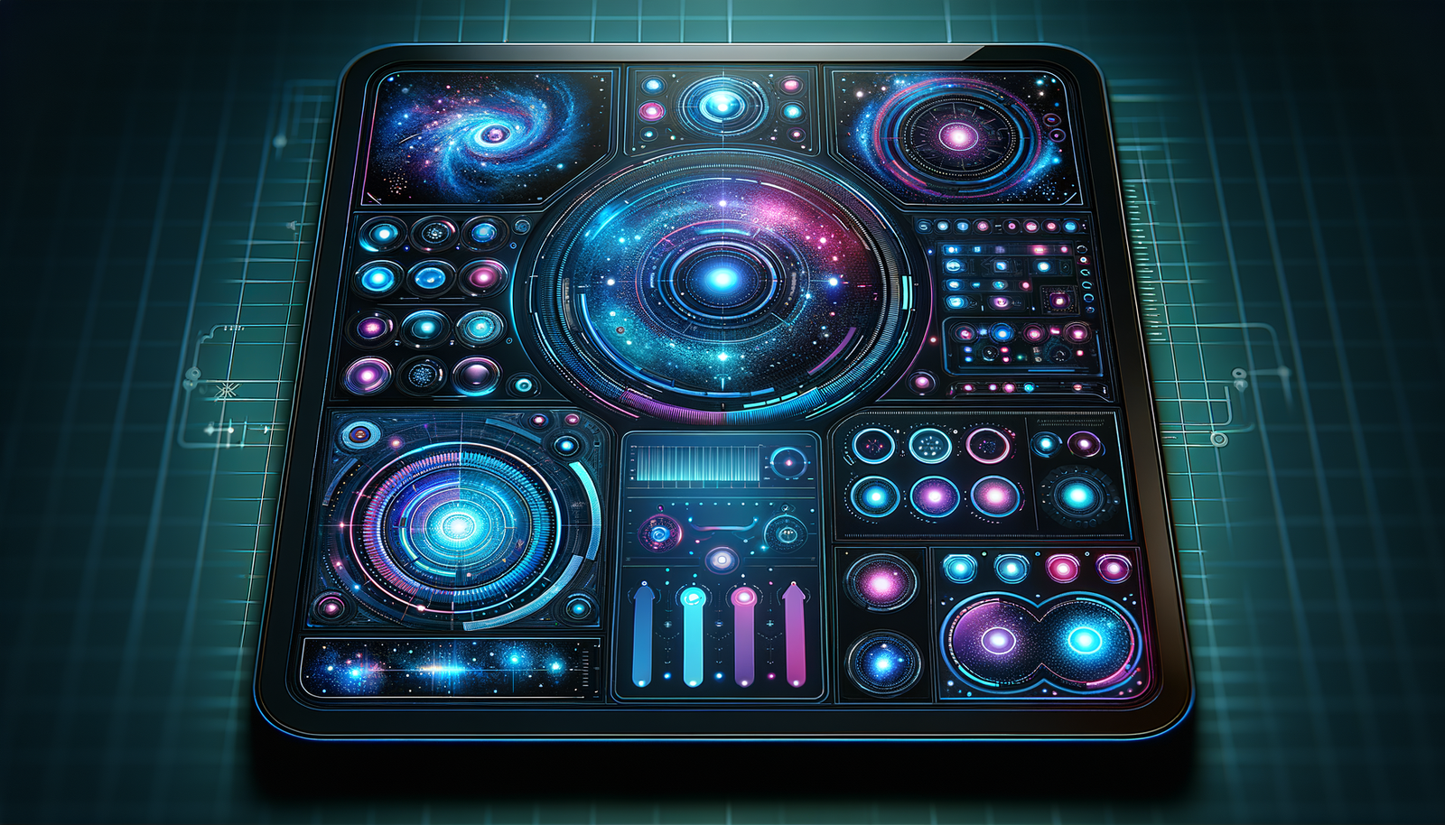Contractor software comparison - Mobile app dark mode dashboard with cyan accents