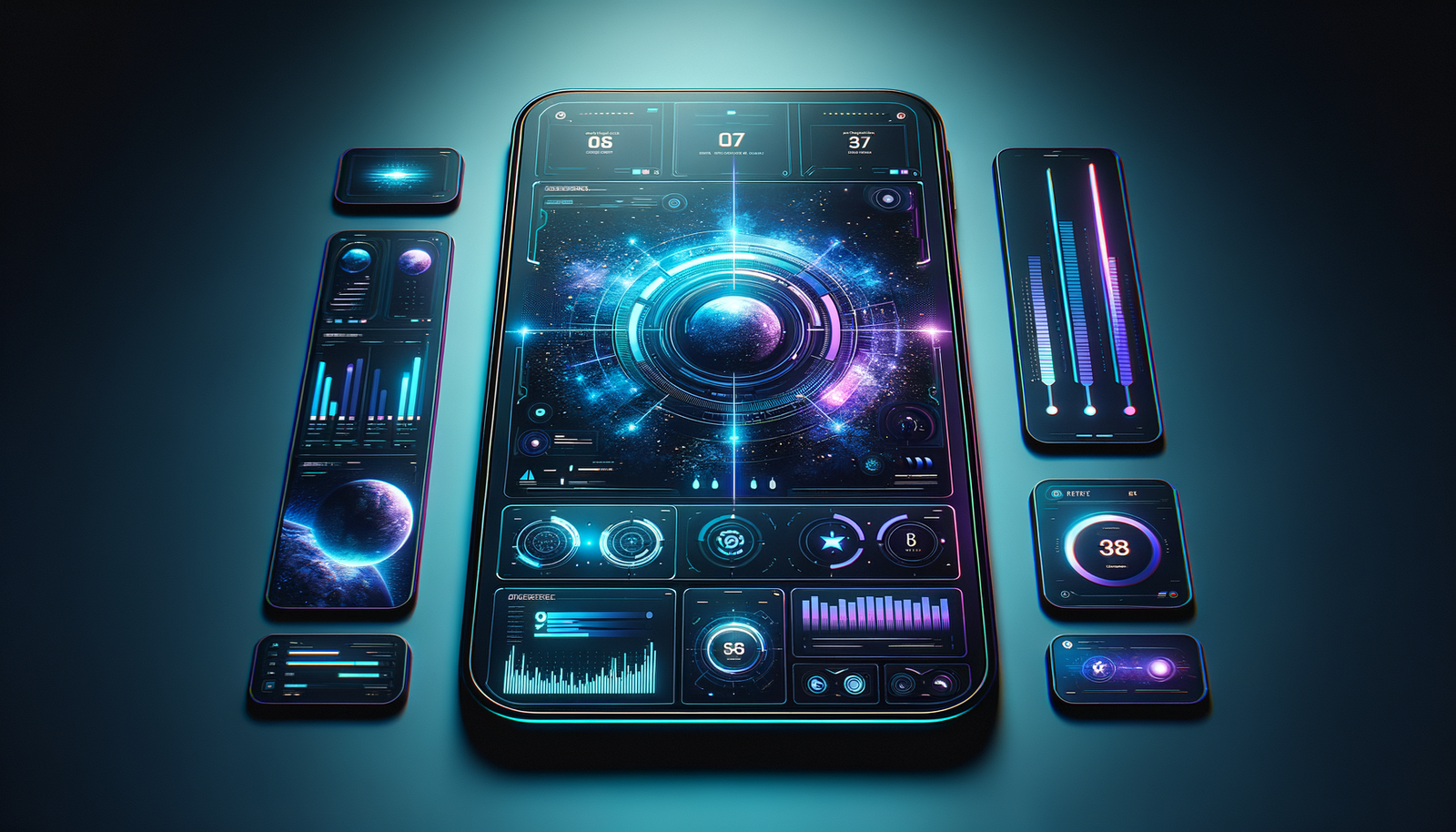 Free small business owners - Mobile app dark mode dashboard with cyan accents
