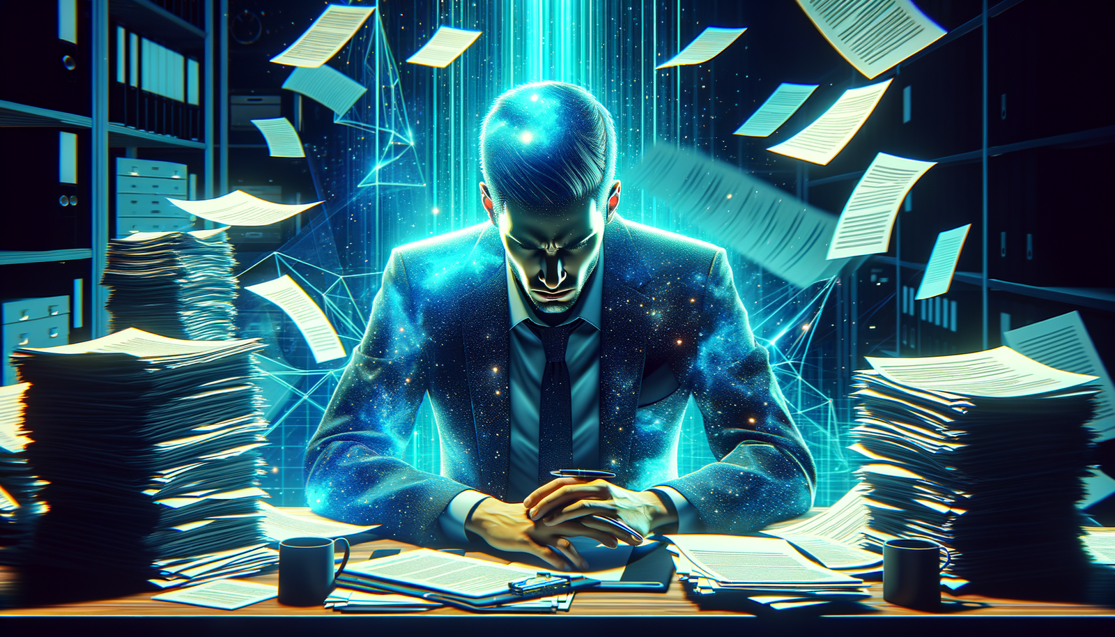 Job lifecycle management - Frustrated business owner with paperwork