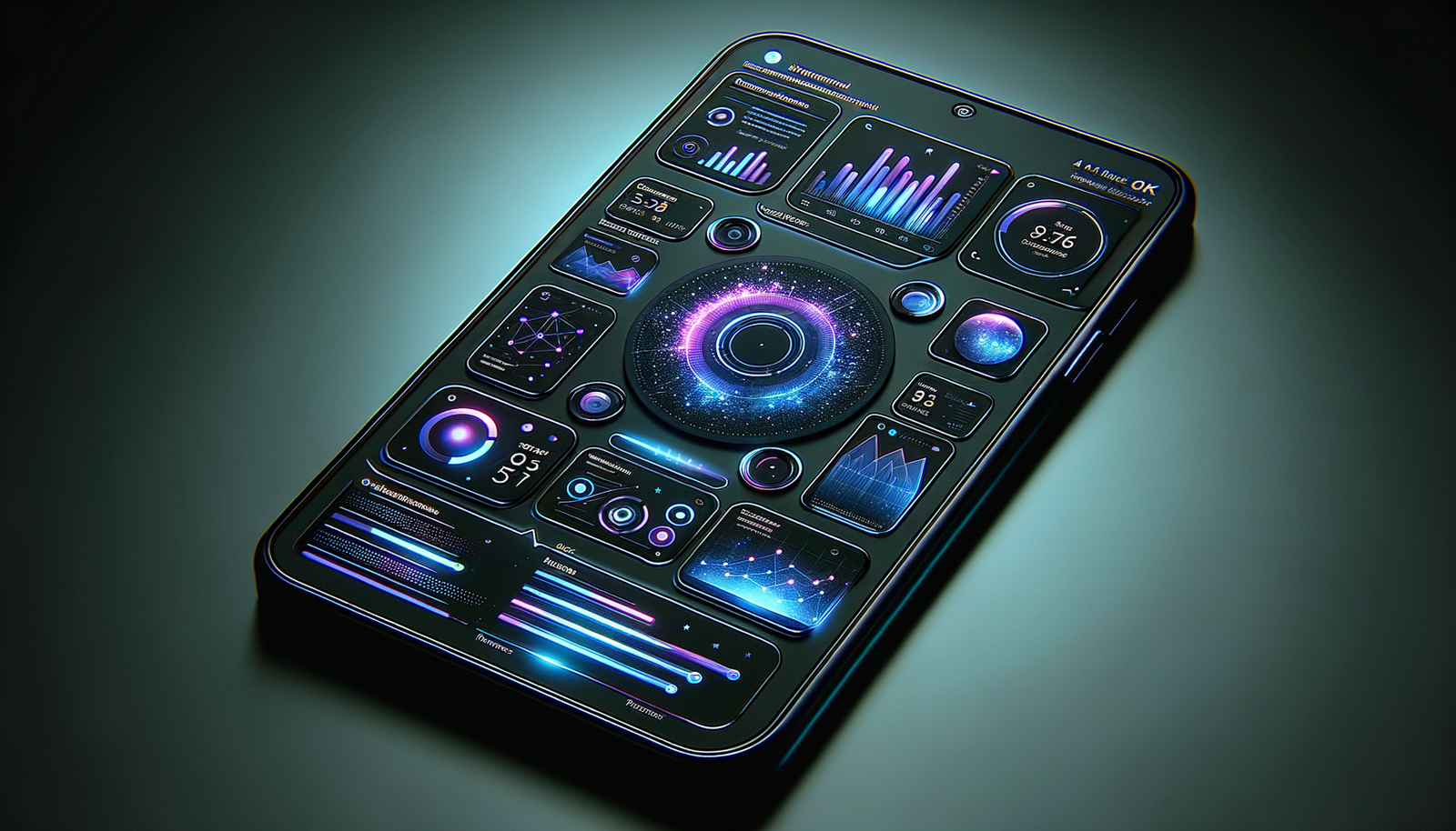 Business Software Speed: The 30-Second Rule 5 Business software speed - Mobile app dark mode dashboard with cyan accents