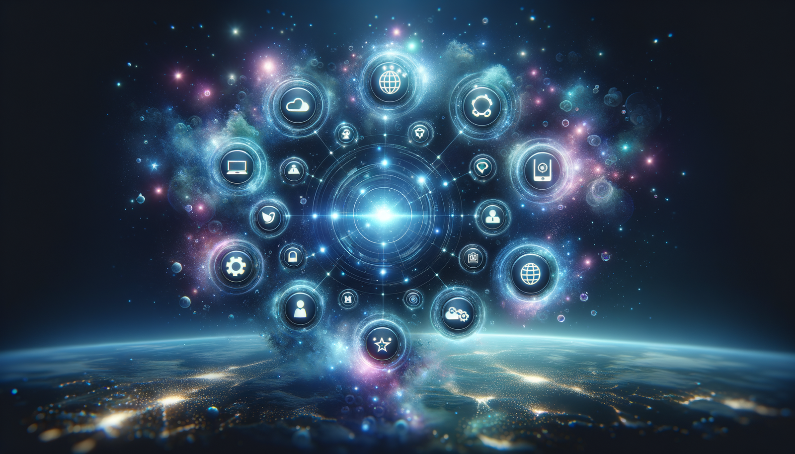 Multiple business tools - Integration ecosystem with connected app icons