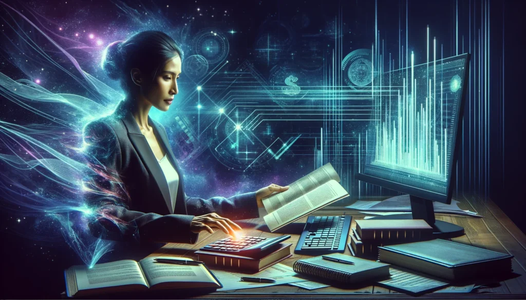 invoicing best practices - Real-world application scene from section 4 — an accountant reviewing