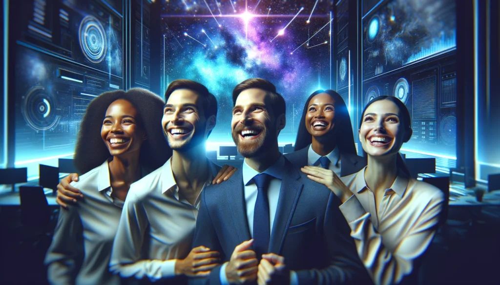 payroll software SMBs - Inspiring, forward-looking scene related to the topic's future, showing a